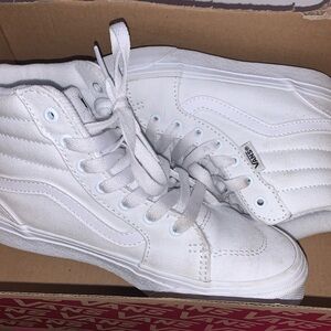 high top white kids vans